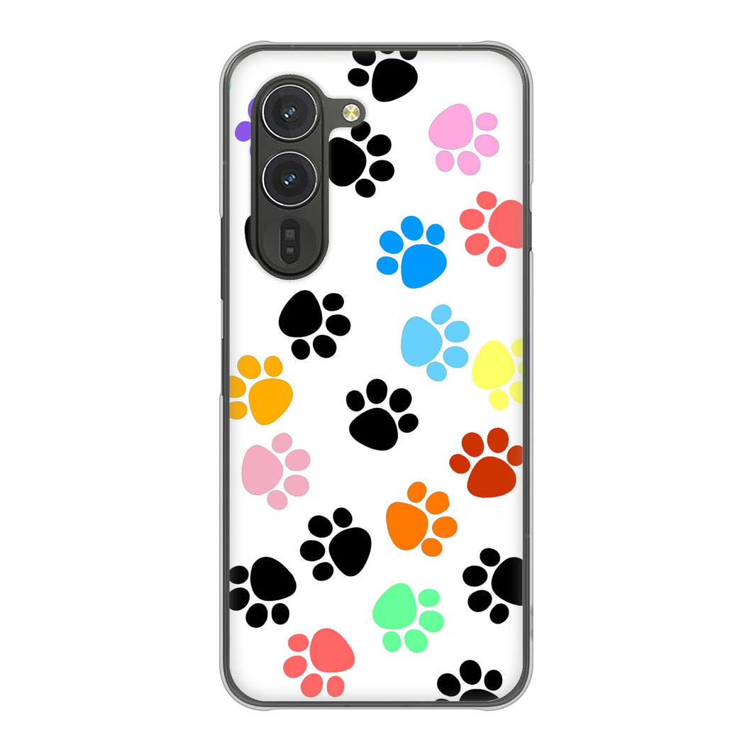 arrows Alpha F-51F docomo 高画質仕上げ 背面印刷 ハードケース 【1108 あしあとカラフル】