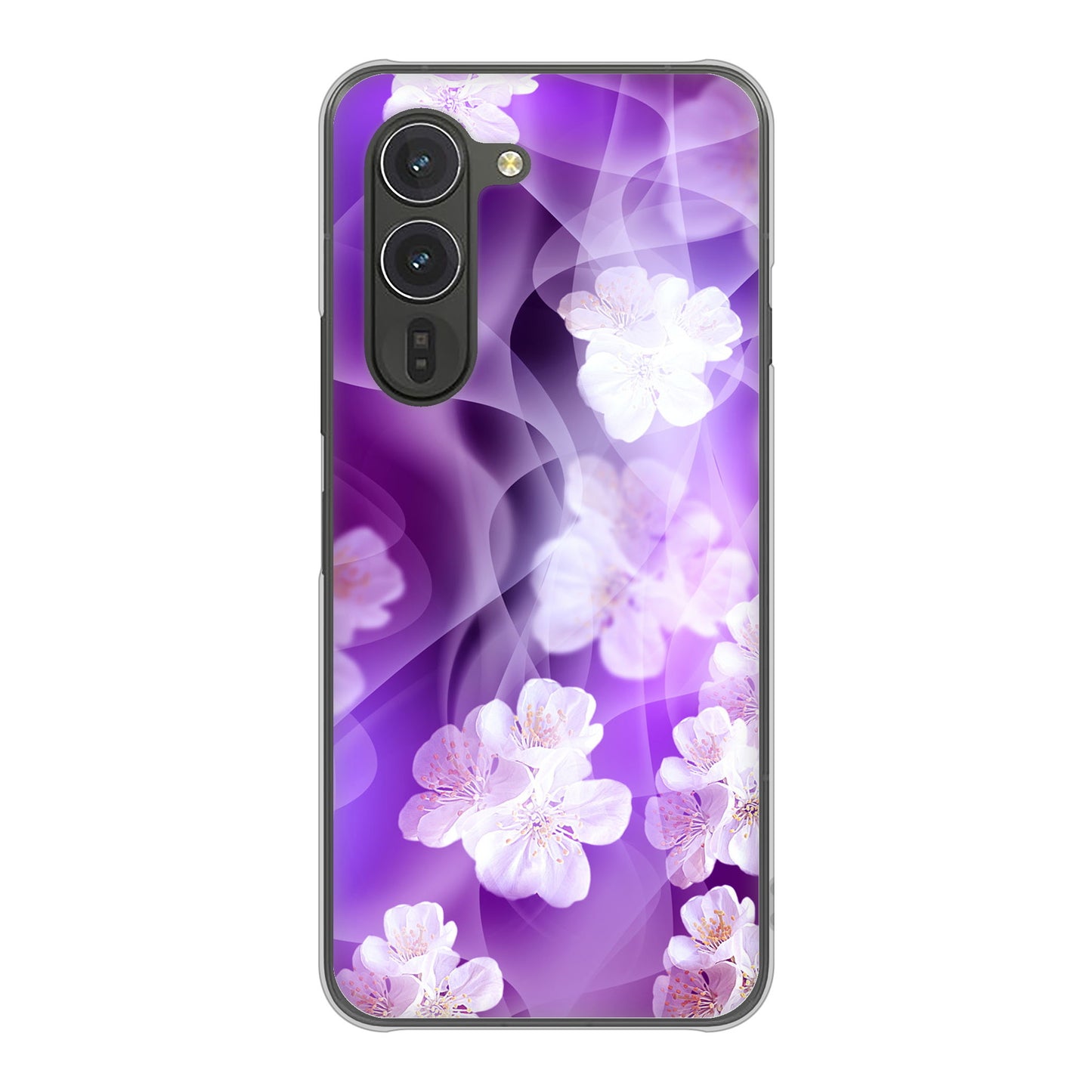 arrows Alpha F-51F docomo 高画質仕上げ 背面印刷 ハードケース 【1211 桜とパープルの風】