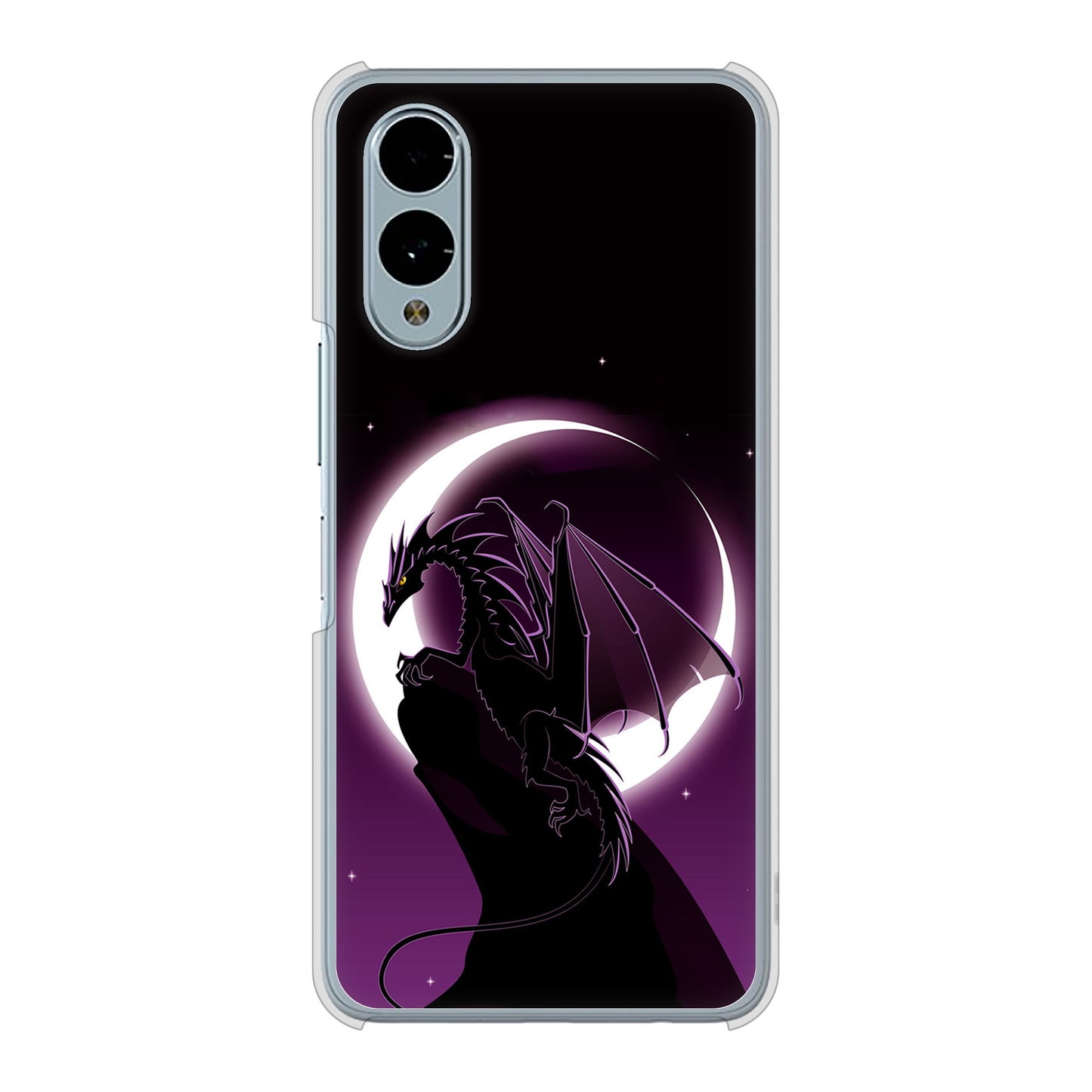 arrows We2 F-52E docomo 高画質仕上げ 背面印刷 ハードケース 【037 三日月とドラゴン】