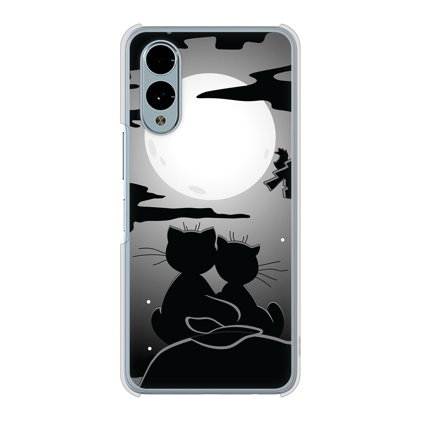 arrows We2 F-52E docomo 高画質仕上げ 背面印刷 ハードケース夜とネコ