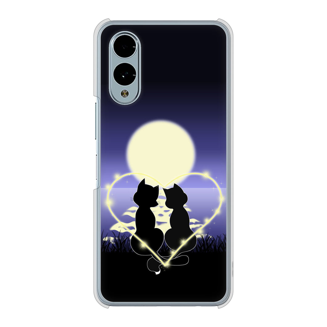 arrows We2 F-52E docomo 高画質仕上げ 背面印刷 ハードケース夜とネコ