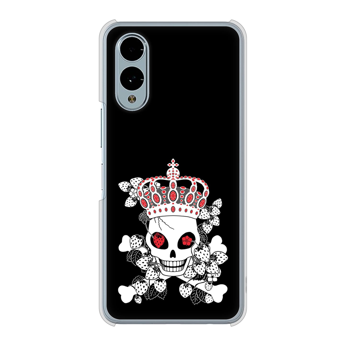 arrows We2 F-52E docomo 高画質仕上げ 背面印刷 ハードケースむかいあぐる 苺骸骨王冠蔦