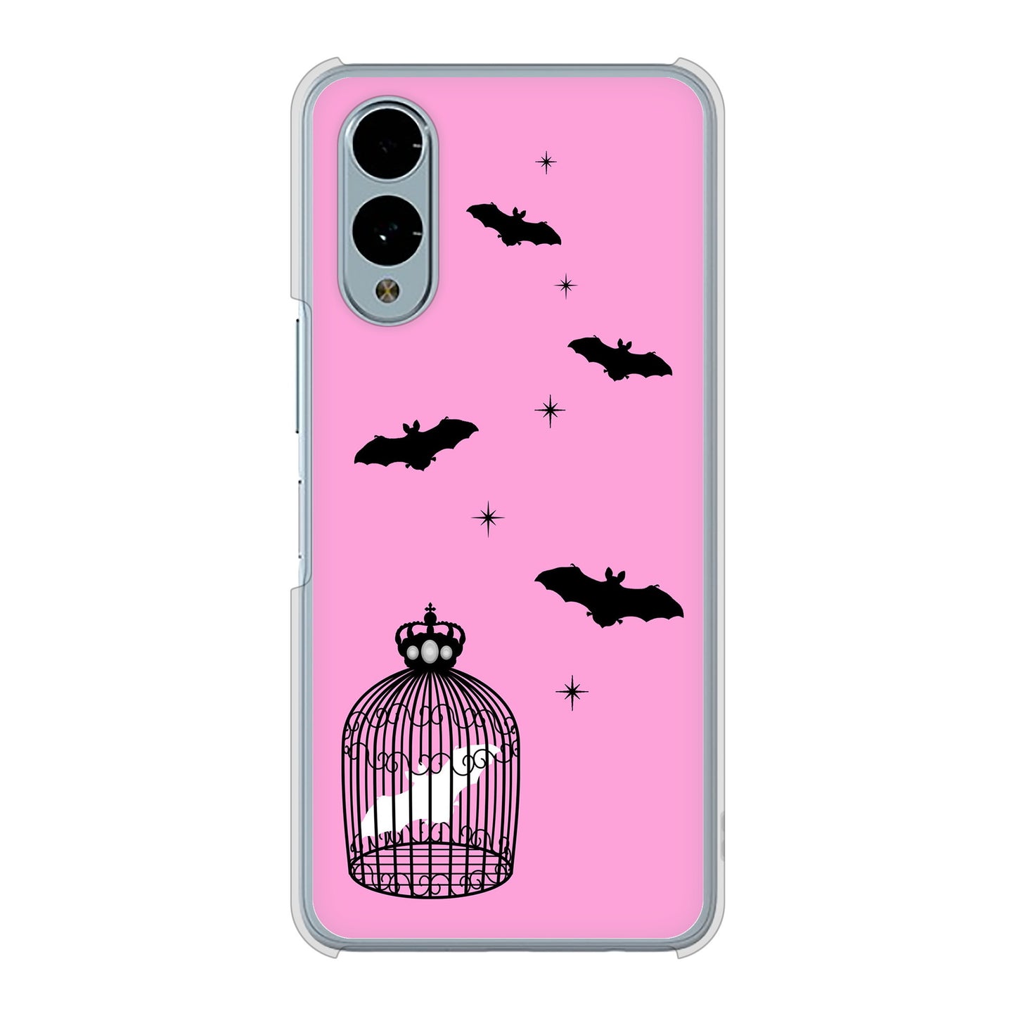 arrows We2 F-52E docomo 高画質仕上げ 背面印刷 ハードケースむかいあぐる こうもりの王冠鳥かご