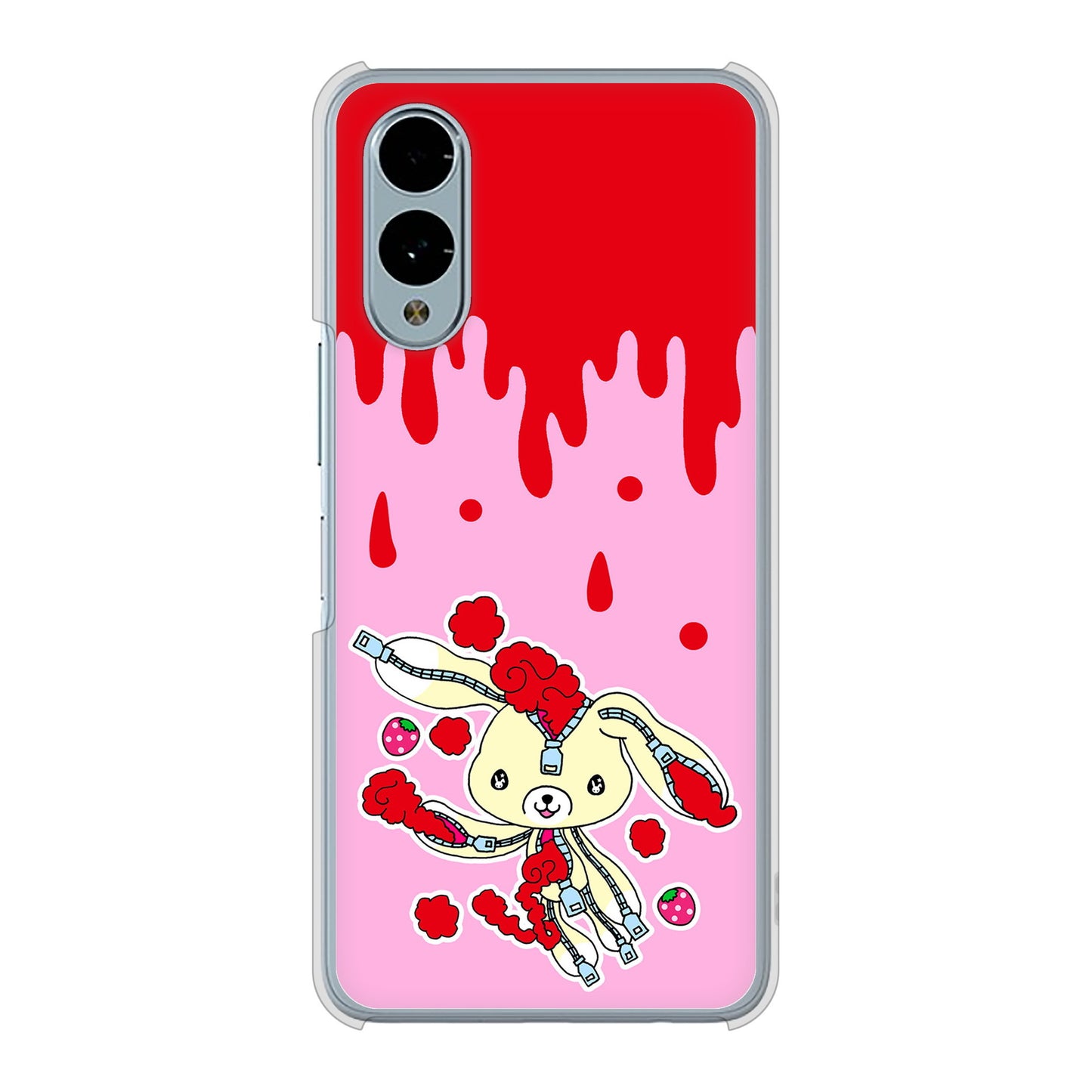 arrows We2 F-52E docomo 高画質仕上げ 背面印刷 ハードケースむかいあぐる ジッパーうさぎのジッピョン