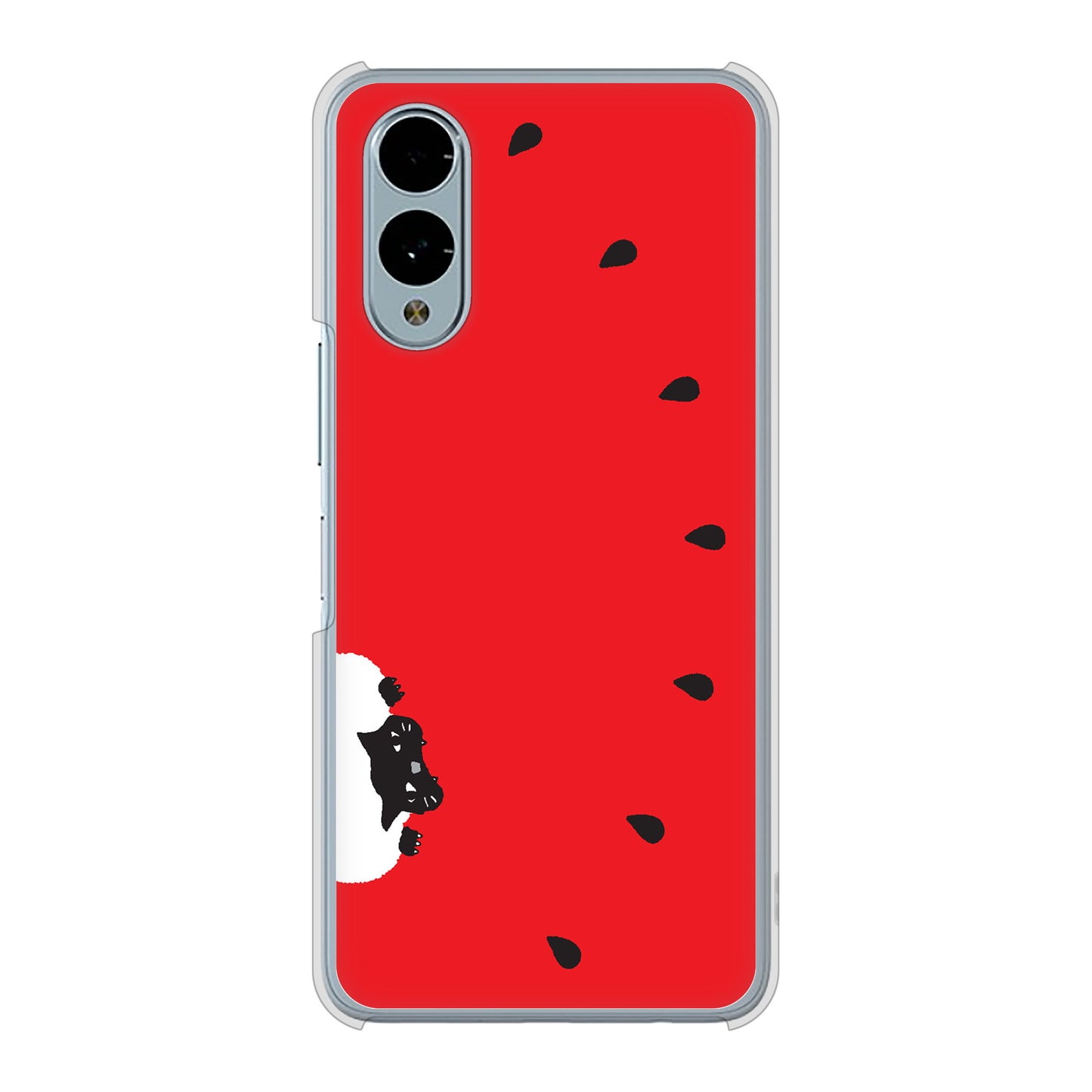 arrows We2 F-52E docomo 高画質仕上げ 背面印刷 ハードケースすいかをかじるネコ