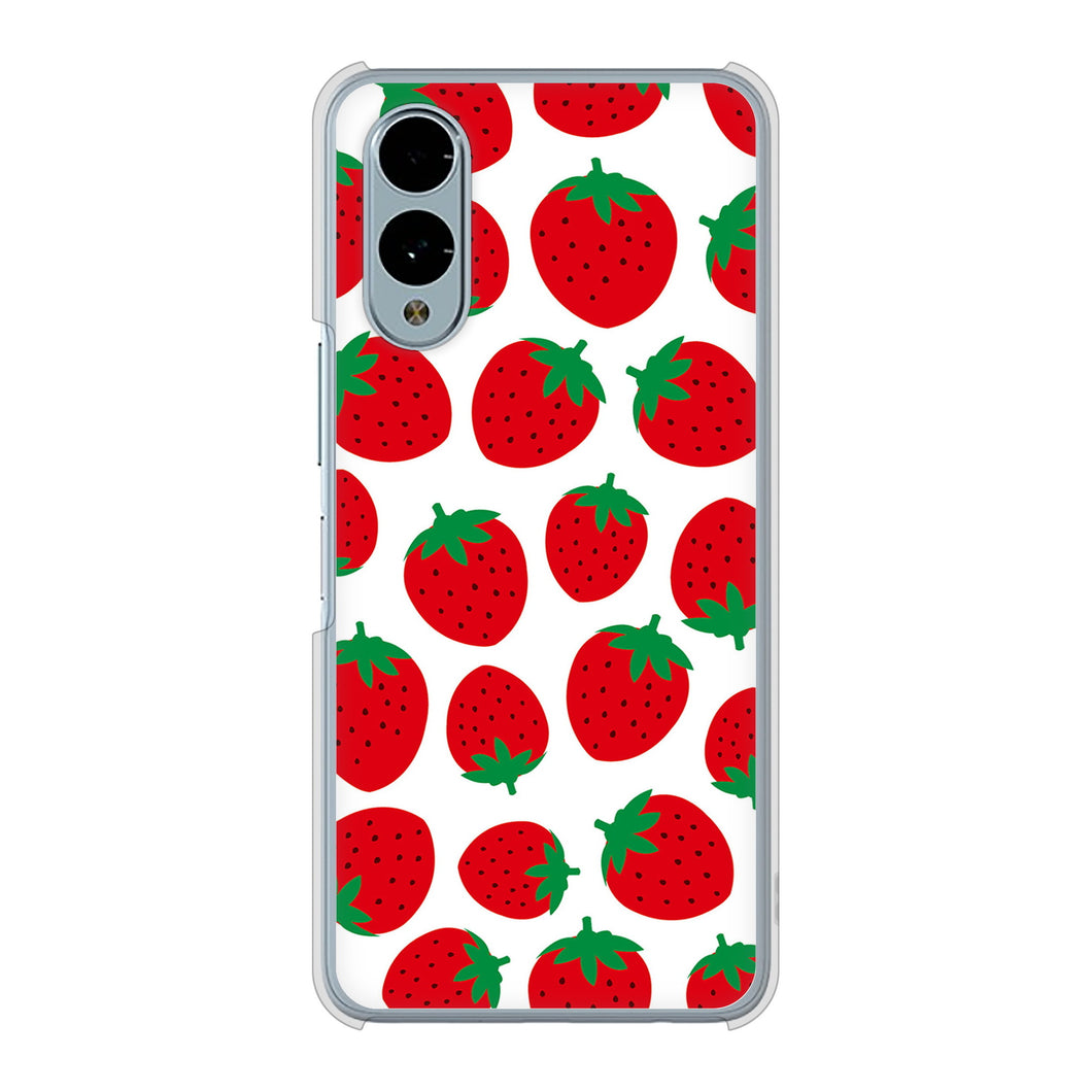 arrows We2 F-52E docomo 高画質仕上げ 背面印刷 ハードケース小さいイチゴ模様