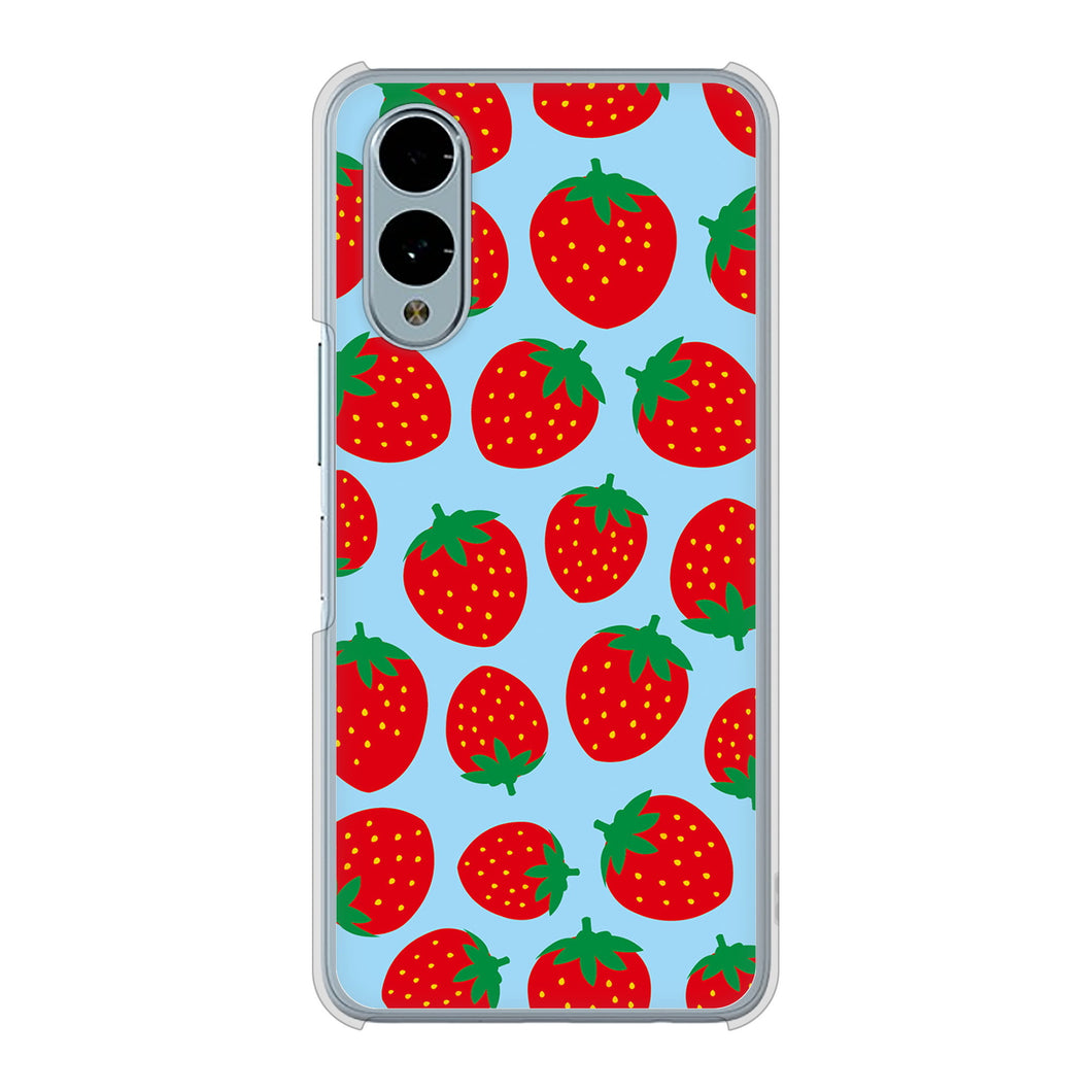 arrows We2 F-52E docomo 高画質仕上げ 背面印刷 ハードケース小さいイチゴ模様