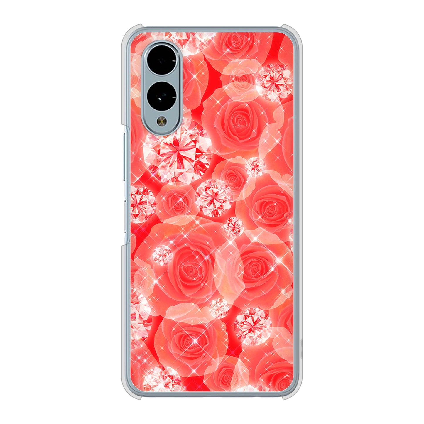 arrows We2 F-52E docomo 高画質仕上げ 背面印刷 ハードケース 【VA816 ダイヤモンドとバラ】