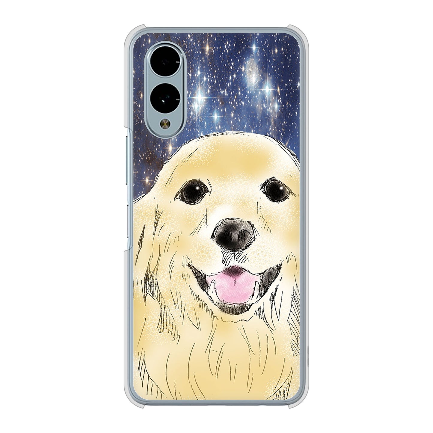 arrows We2 F-52E docomo 高画質仕上げ 背面印刷 ハードケースゴールデンレトリバー