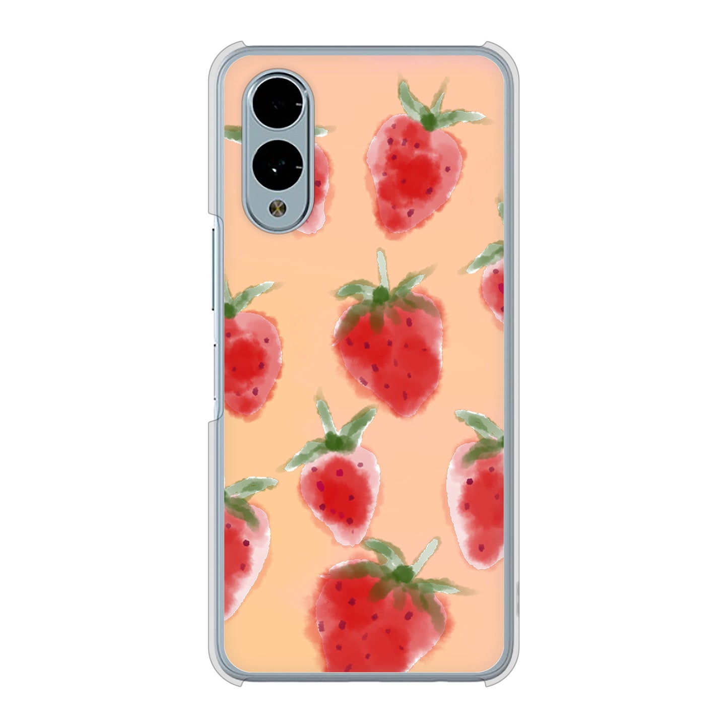 arrows We2 F-52E docomo 高画質仕上げ 背面印刷 ハードケースイチゴ 水彩