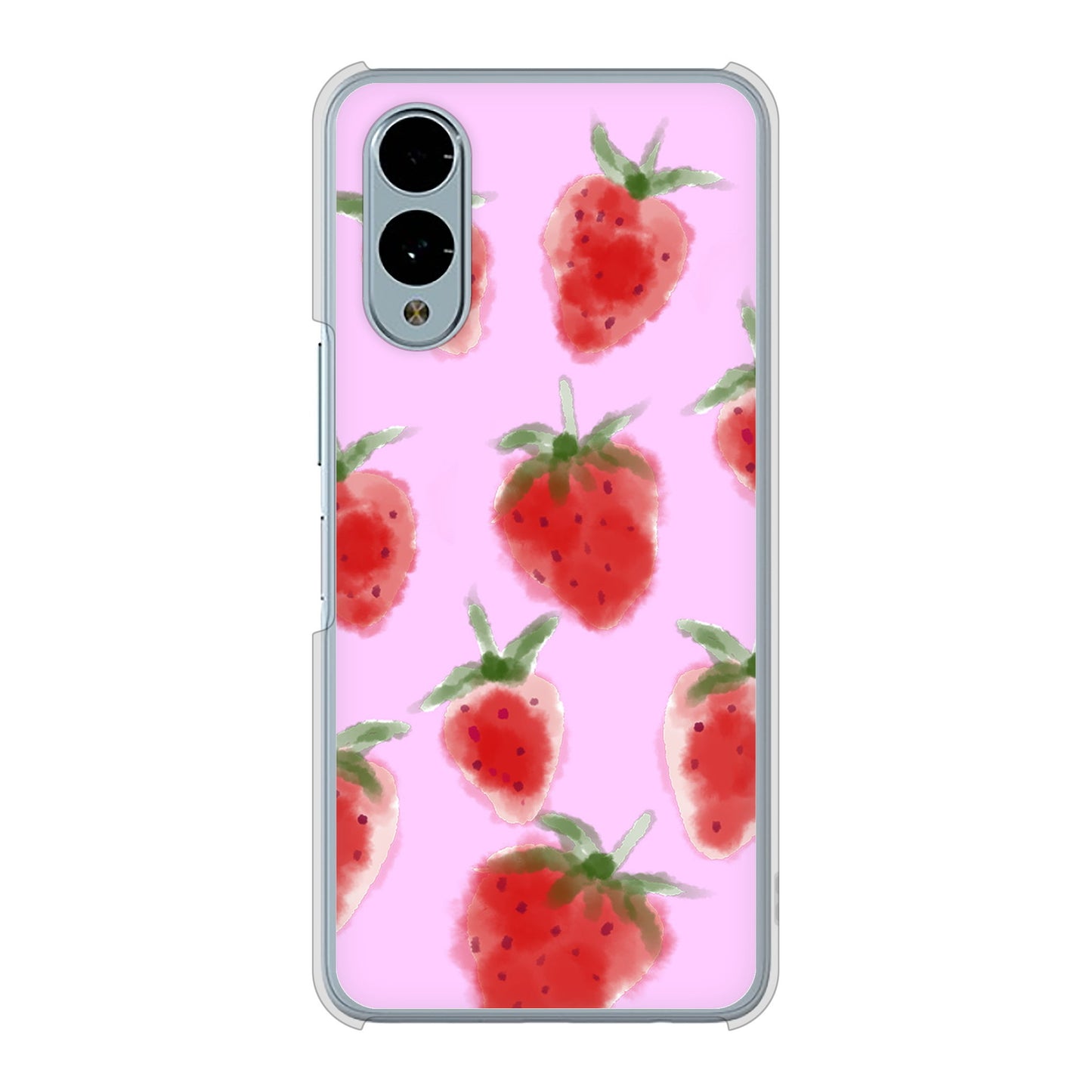 arrows We2 F-52E docomo 高画質仕上げ 背面印刷 ハードケースイチゴ 水彩