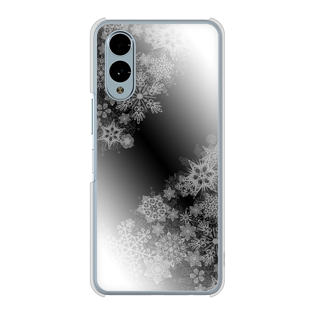 arrows We2 F-52E docomo 高画質仕上げ 背面印刷 ハードケース 【YJ340 モノトーン 雪の結晶 】