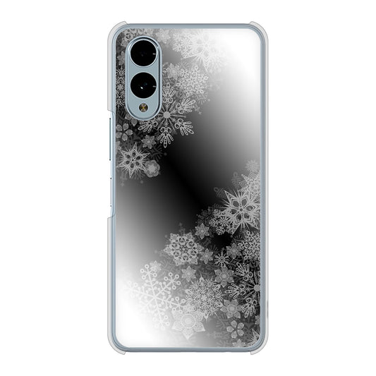 arrows We2 F-52E docomo 高画質仕上げ 背面印刷 ハードケース 【YJ340 モノトーン 雪の結晶 】