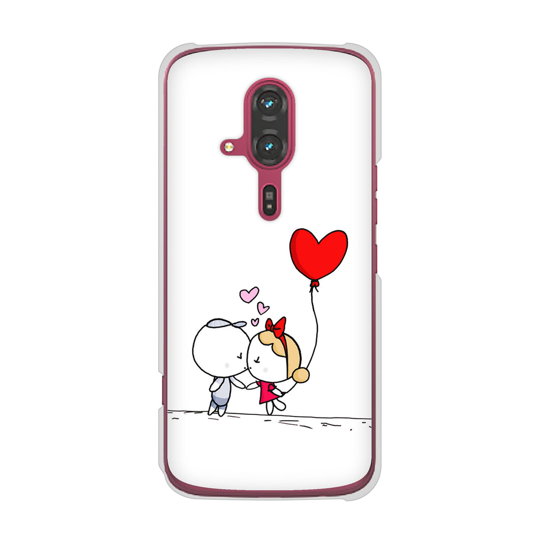 らくらくスマートフォン F-53E docomo 高画質仕上げ 背面印刷 ハードケースカップル