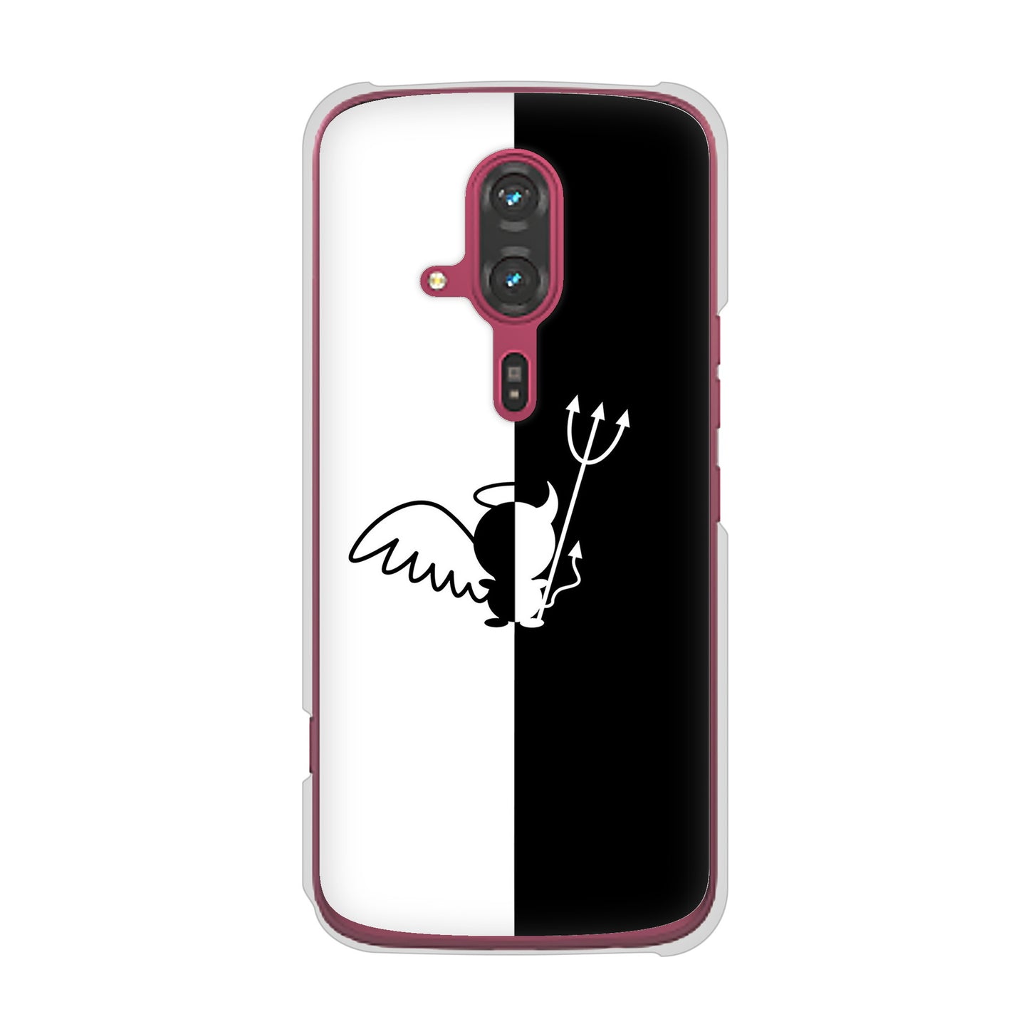 らくらくスマートフォン F-53E docomo 高画質仕上げ 背面印刷 ハードケース 【027 ハーフデビット】