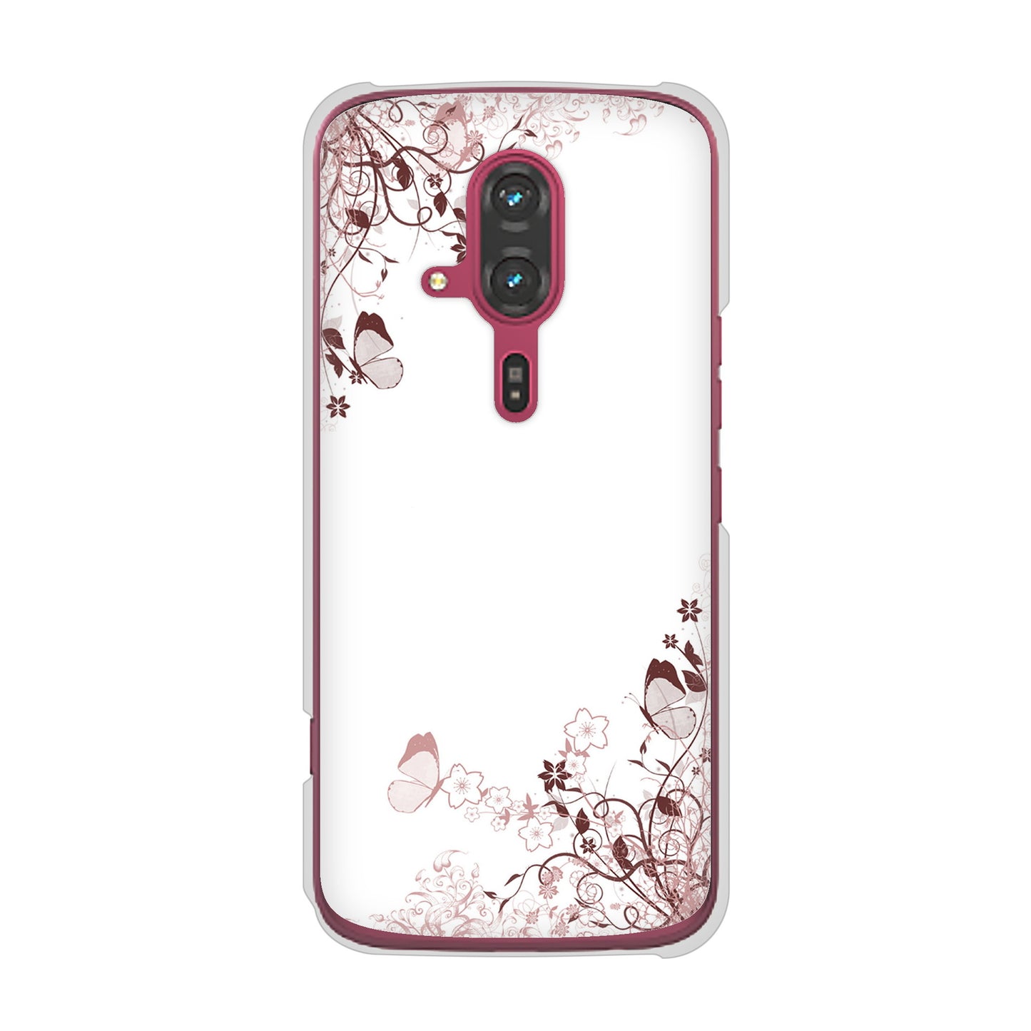 らくらくスマートフォン F-53E docomo 高画質仕上げ 背面印刷 ハードケースバタフライ