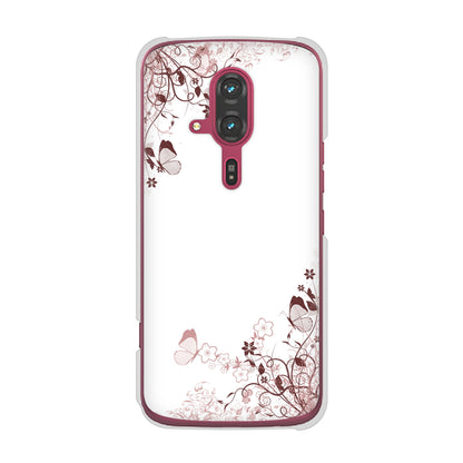 らくらくスマートフォン F-53E docomo 高画質仕上げ 背面印刷 ハードケースバタフライ