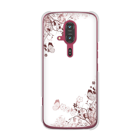 らくらくスマートフォン F-53E docomo 高画質仕上げ 背面印刷 ハードケースバタフライ