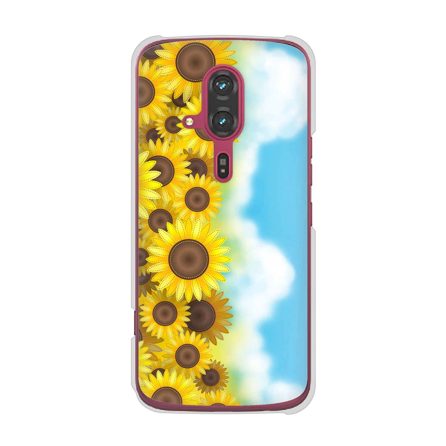 らくらくスマートフォン F-53E docomo 高画質仕上げ 背面印刷 ハードケース 【148 ひまわり畑】