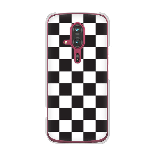 らくらくスマートフォン F-53E docomo 高画質仕上げ 背面印刷 ハードケース 【151 フラッグチェック】