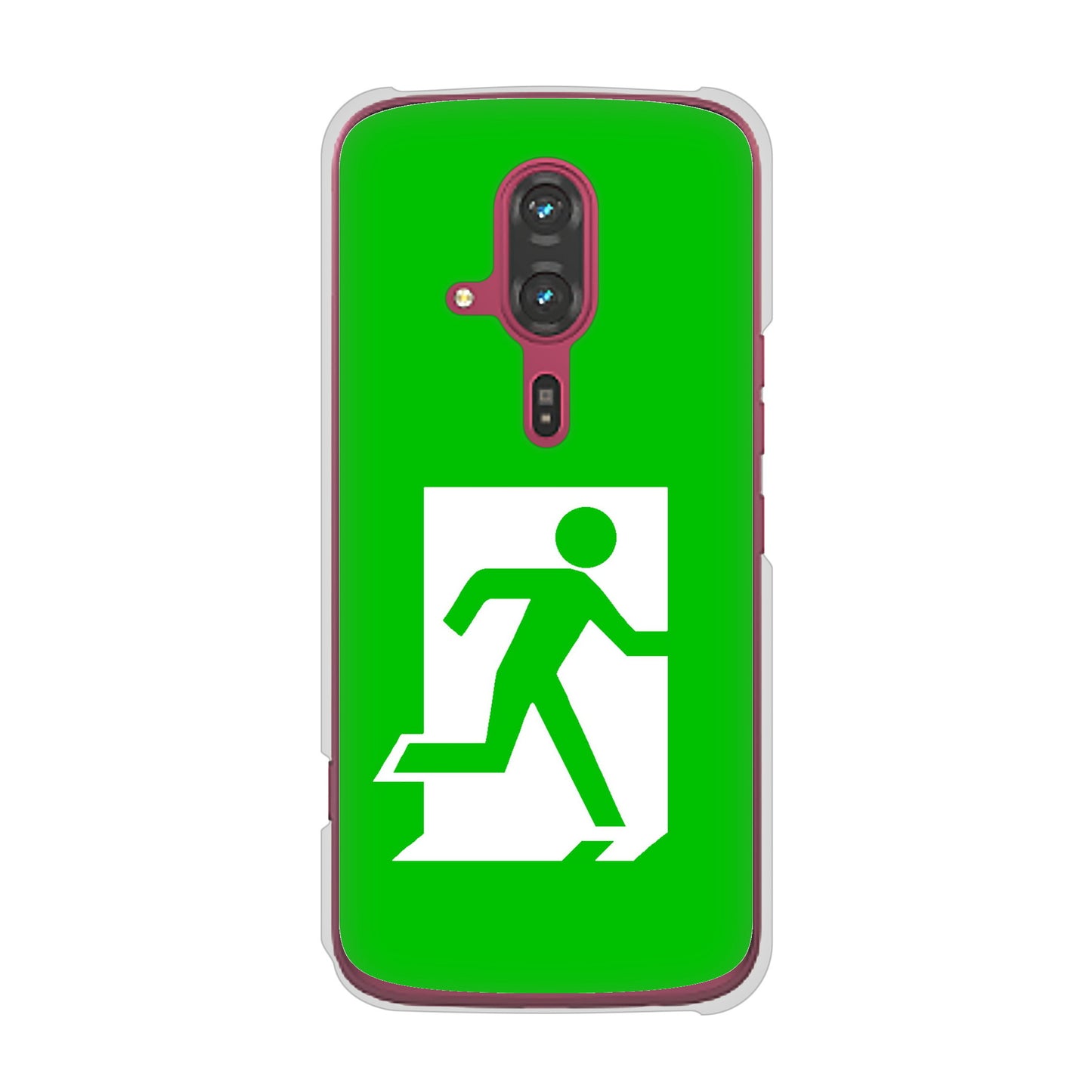 らくらくスマートフォン F-53E docomo 高画質仕上げ 背面印刷 ハードケース 【163 非常口】