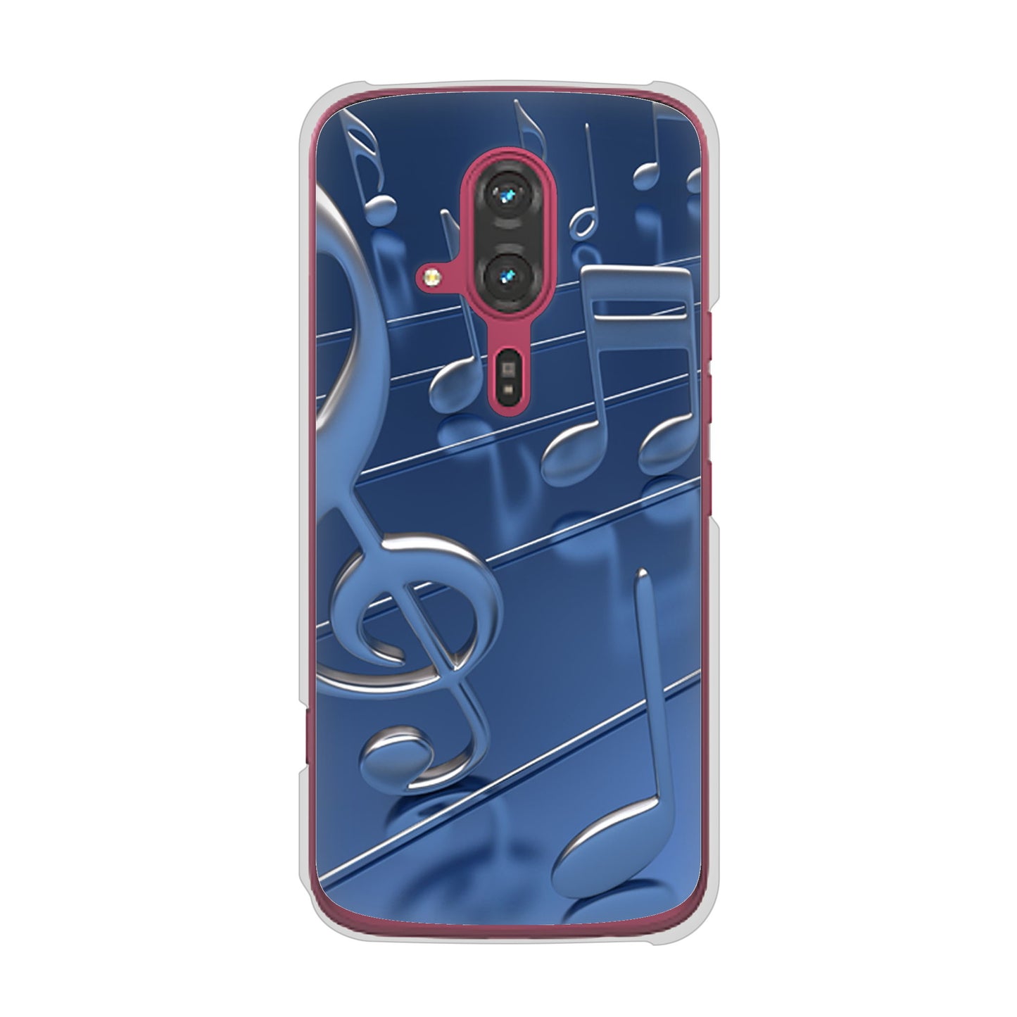 らくらくスマートフォン F-53E docomo 高画質仕上げ 背面印刷 ハードケース音符