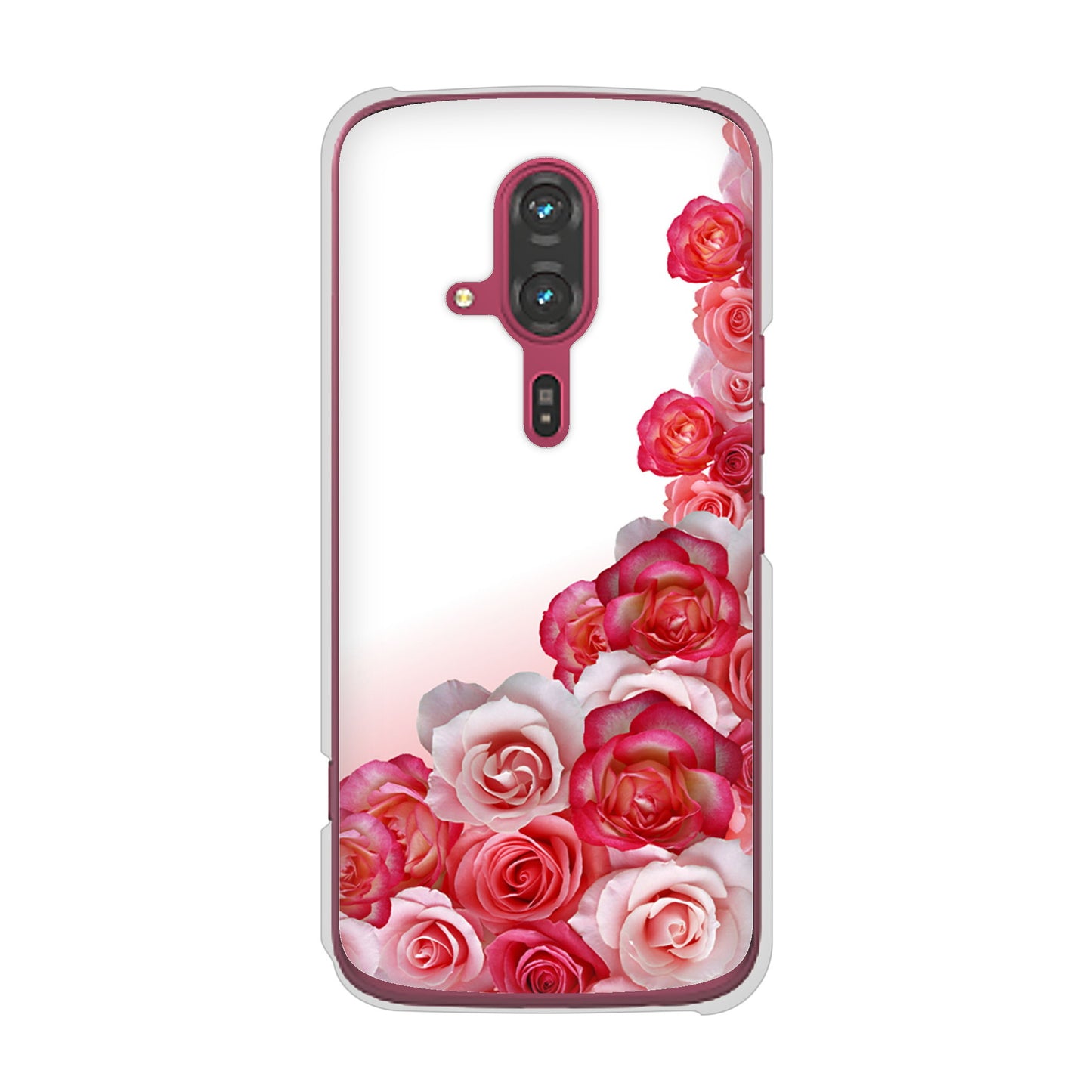 らくらくスマートフォン F-53E docomo 高画質仕上げ 背面印刷 ハードケースロマンチックなバラ