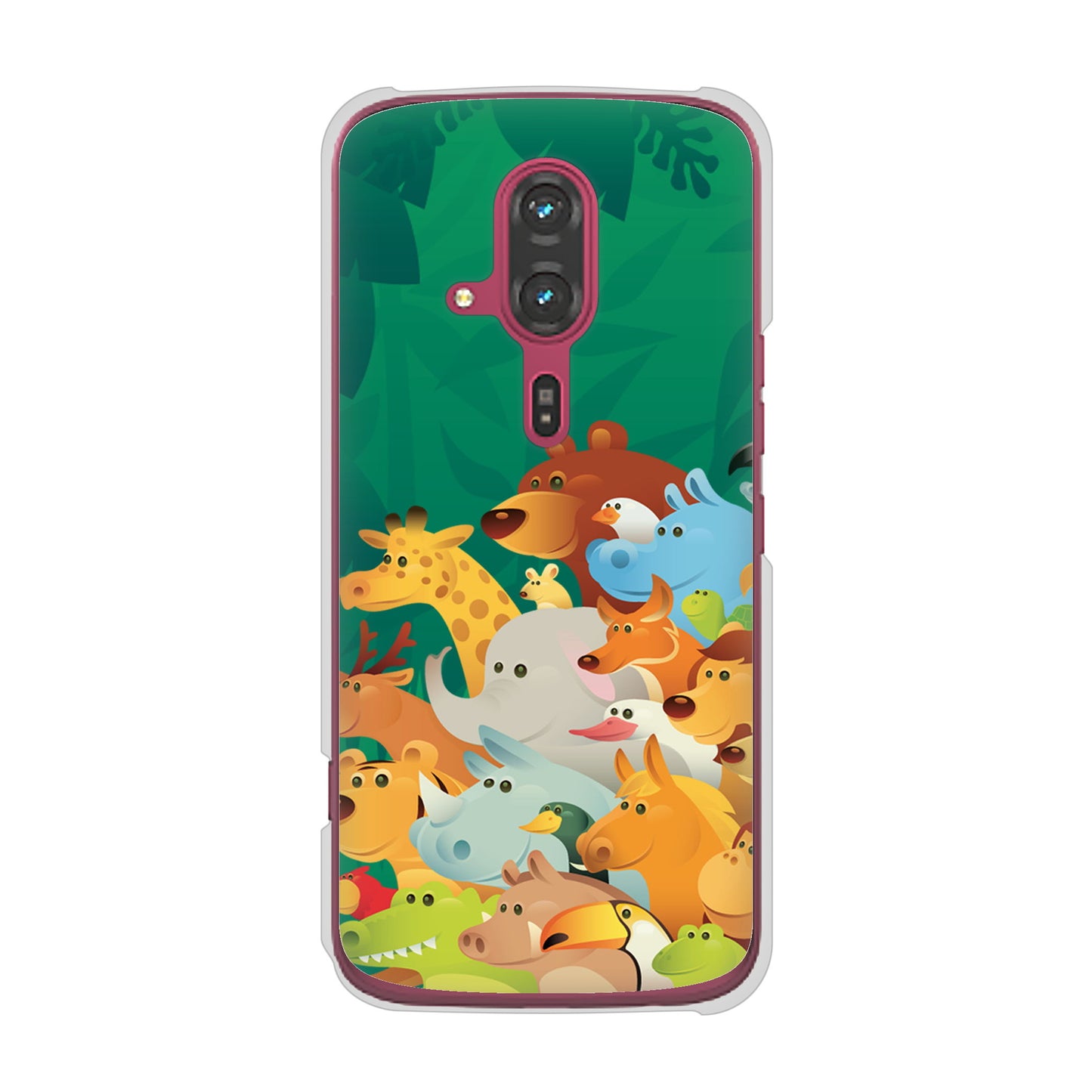 らくらくスマートフォン F-53E docomo 高画質仕上げ 背面印刷 ハードケース 【370 全員集合】