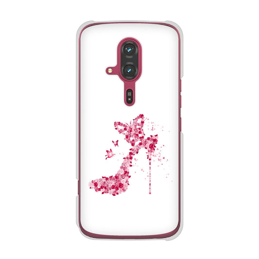 らくらくスマートフォン F-53E docomo 高画質仕上げ 背面印刷 ハードケース 【387 薔薇のハイヒール】