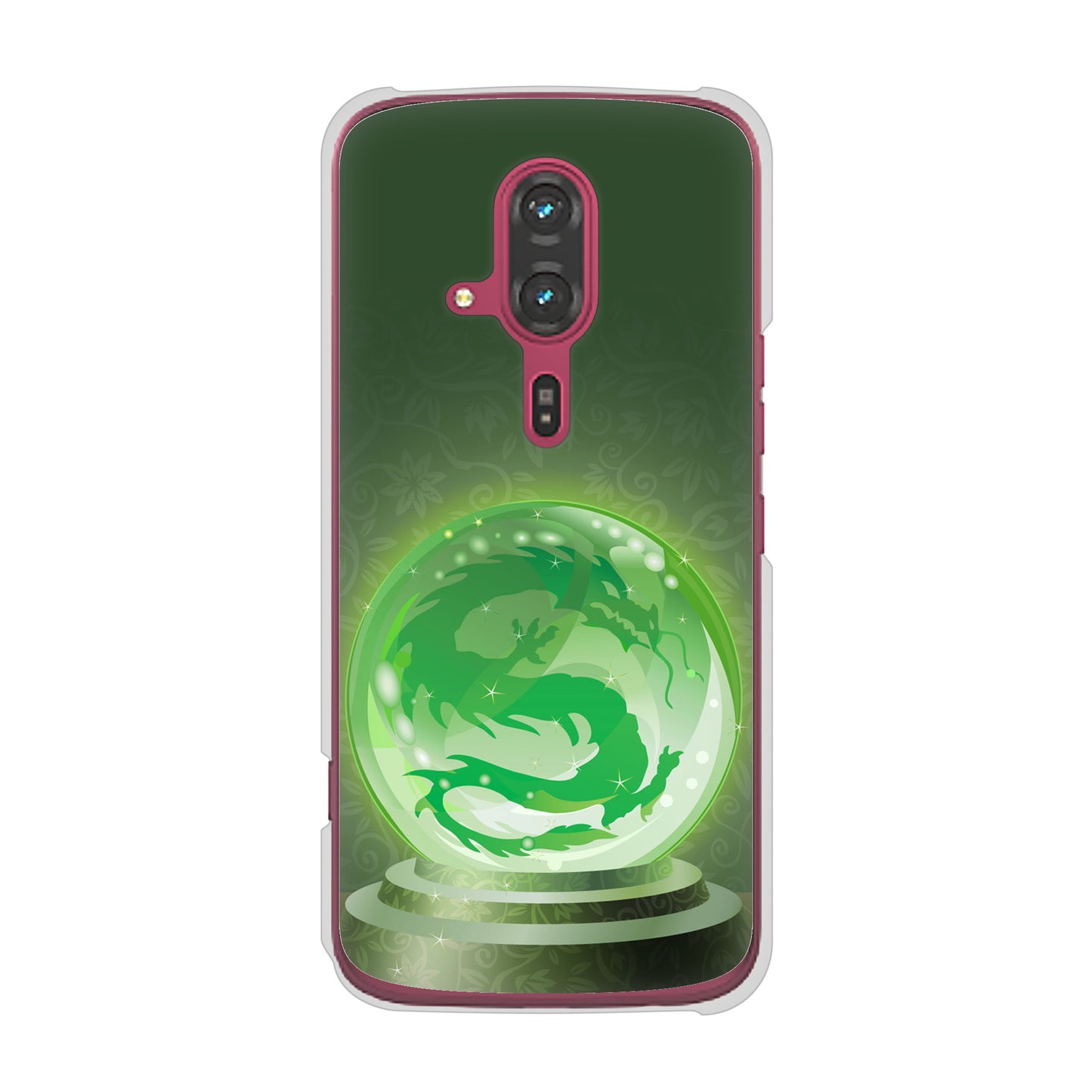 らくらくスマートフォン F-53E docomo 高画質仕上げ 背面印刷 ハードケース 【439 水晶に浮かぶ龍】