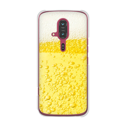 らくらくスマートフォン F-53E docomo 高画質仕上げ 背面印刷 ハードケース生ビール