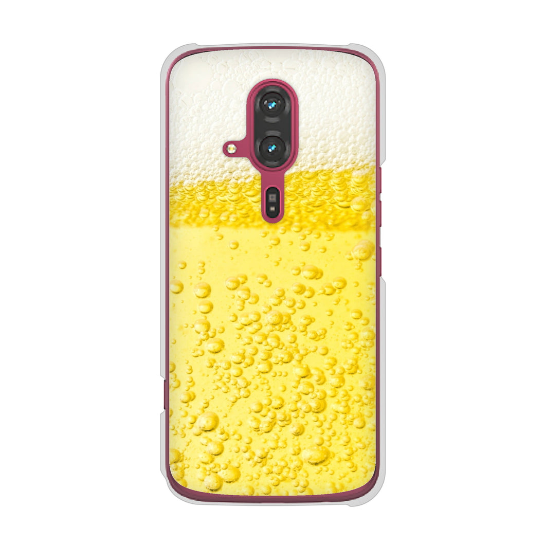 らくらくスマートフォン F-53E docomo 高画質仕上げ 背面印刷 ハードケース生ビール