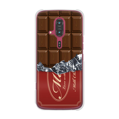 らくらくスマートフォン F-53E docomo 高画質仕上げ 背面印刷 ハードケース板チョコ