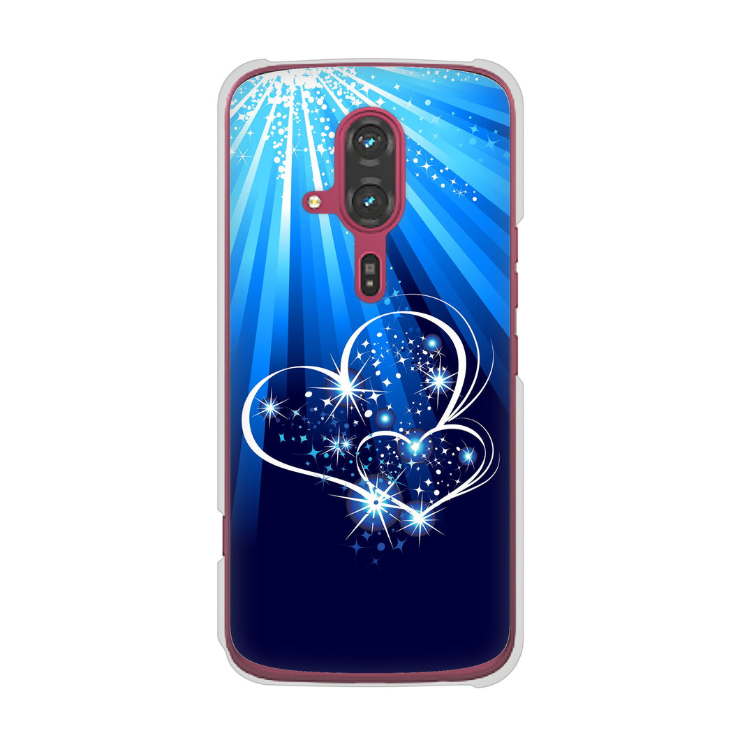 らくらくスマートフォン F-53E docomo 高画質仕上げ 背面印刷 ハードケースきらめきハート