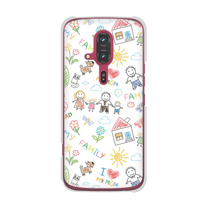 らくらくスマートフォン F-53E docomo 高画質仕上げ 背面印刷 ハードケースカップル＆ファミリー