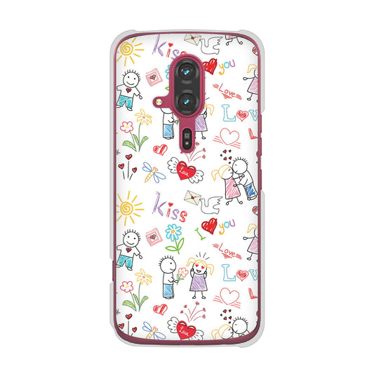 らくらくスマートフォン F-53E docomo 高画質仕上げ 背面印刷 ハードケースカップル＆ファミリー