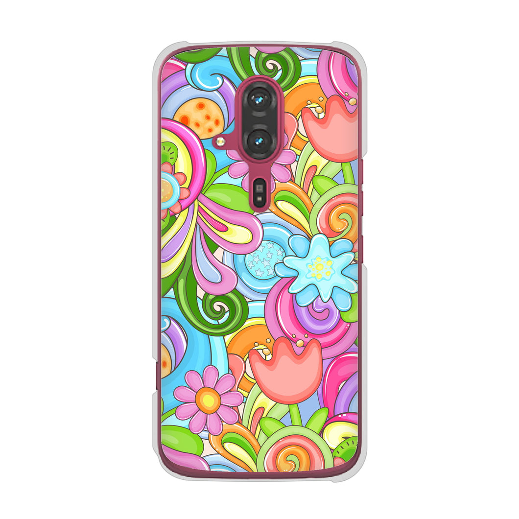 らくらくスマートフォン F-53E docomo 高画質仕上げ 背面印刷 ハードケース 【713 ミラクルフラワー】