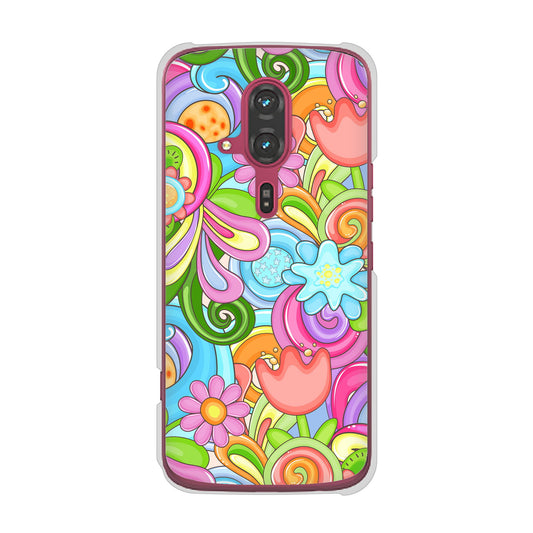 らくらくスマートフォン F-53E docomo 高画質仕上げ 背面印刷 ハードケース 【713 ミラクルフラワー】