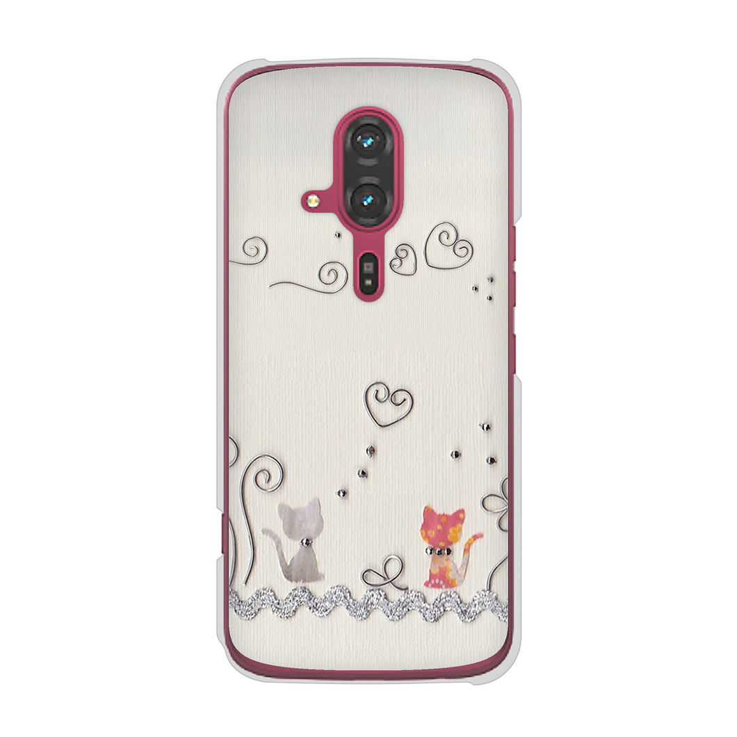 らくらくスマートフォン F-53E docomo 高画質仕上げ 背面印刷 ハードケースクラフト写真ネコ