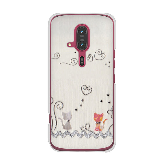 らくらくスマートフォン F-53E docomo 高画質仕上げ 背面印刷 ハードケースクラフト写真ネコ