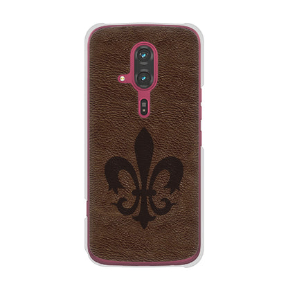 らくらくスマートフォン F-53E docomo 高画質仕上げ 背面印刷 ハードケースレザー風