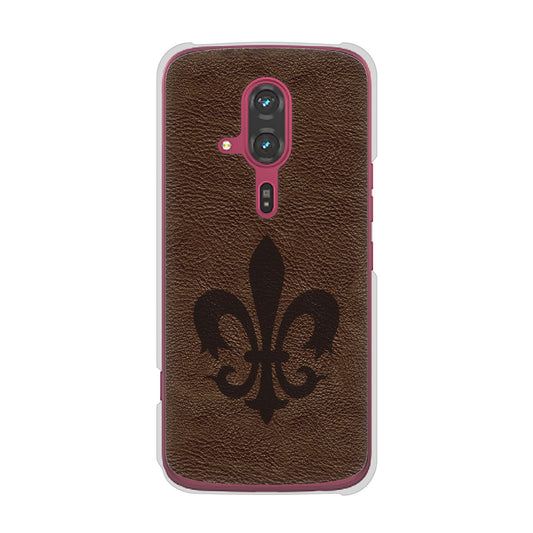 らくらくスマートフォン F-53E docomo 高画質仕上げ 背面印刷 ハードケースレザー風