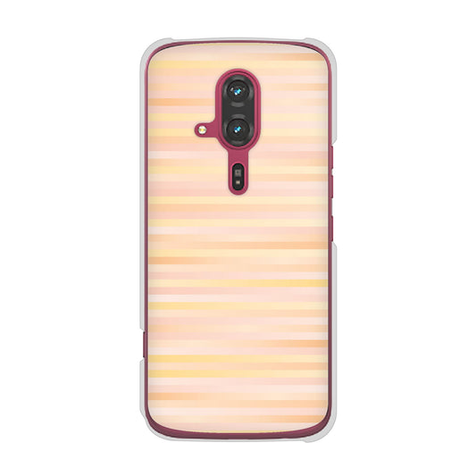 らくらくスマートフォン F-53E docomo 高画質仕上げ 背面印刷 ハードケースグラデーションボーダー
