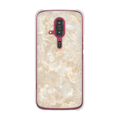 らくらくスマートフォン F-53E docomo 高画質仕上げ 背面印刷 ハードケース大理石BK