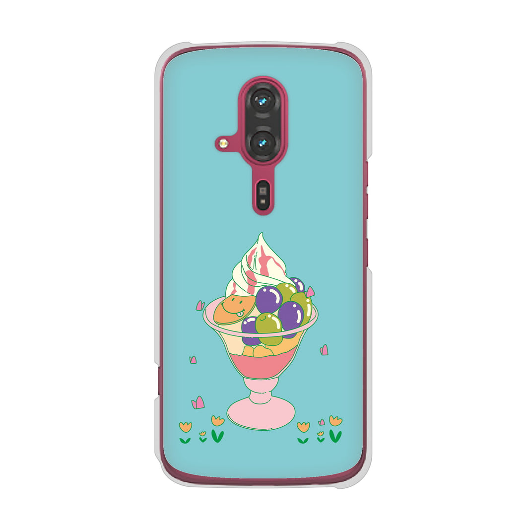らくらくスマートフォン F-53E docomo 高画質仕上げ 背面印刷 ハードケーススイーツイラスト