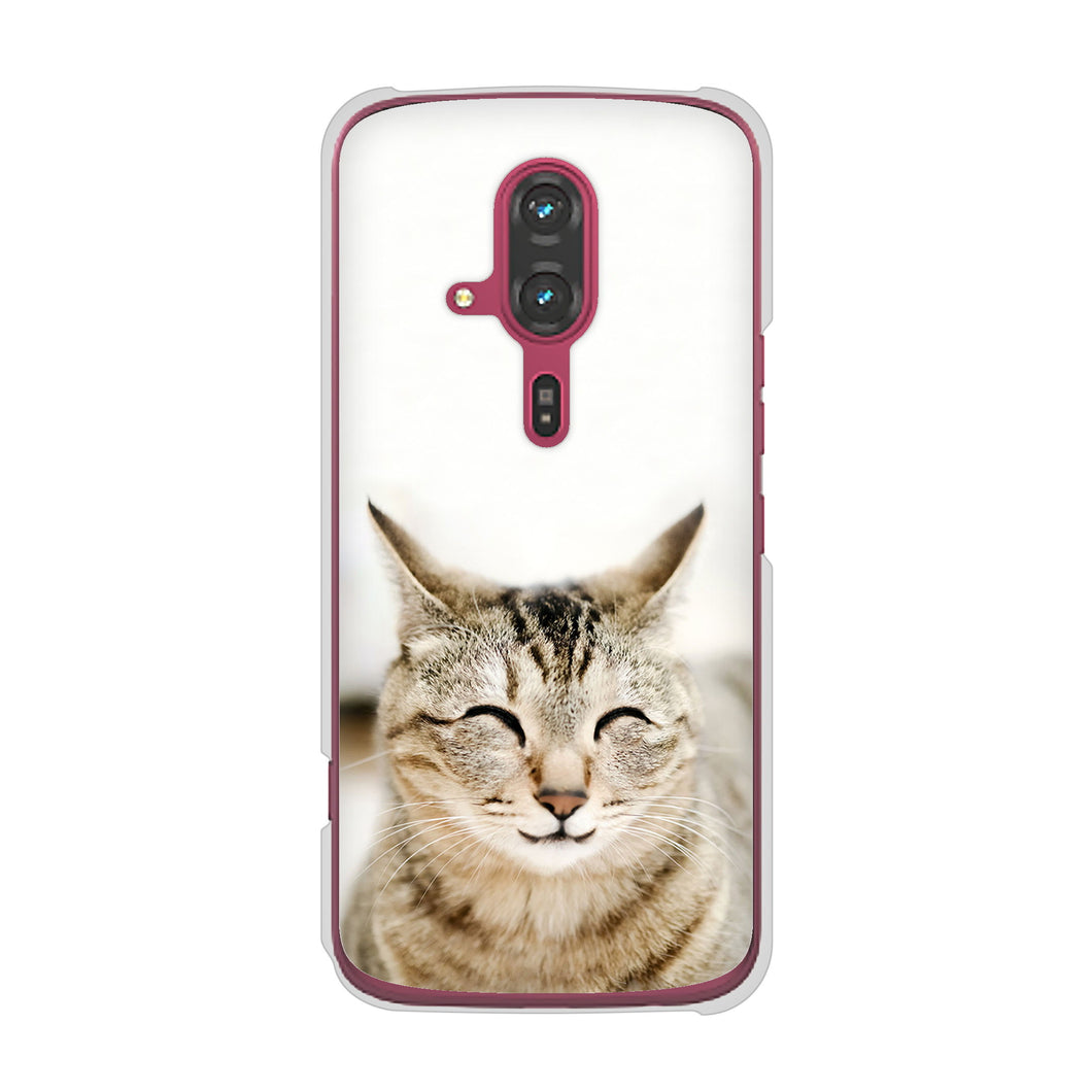 らくらくスマートフォン F-53E docomo 高画質仕上げ 背面印刷 ハードケース 【VA801 笑福ねこ】