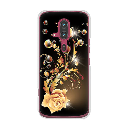 らくらくスマートフォン F-53E docomo 高画質仕上げ 背面印刷 ハードケースロマンチックなバラ