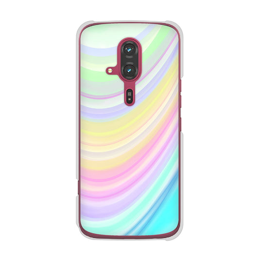 らくらくスマートフォン F-53E docomo 高画質仕上げ 背面印刷 ハードケースレインボー