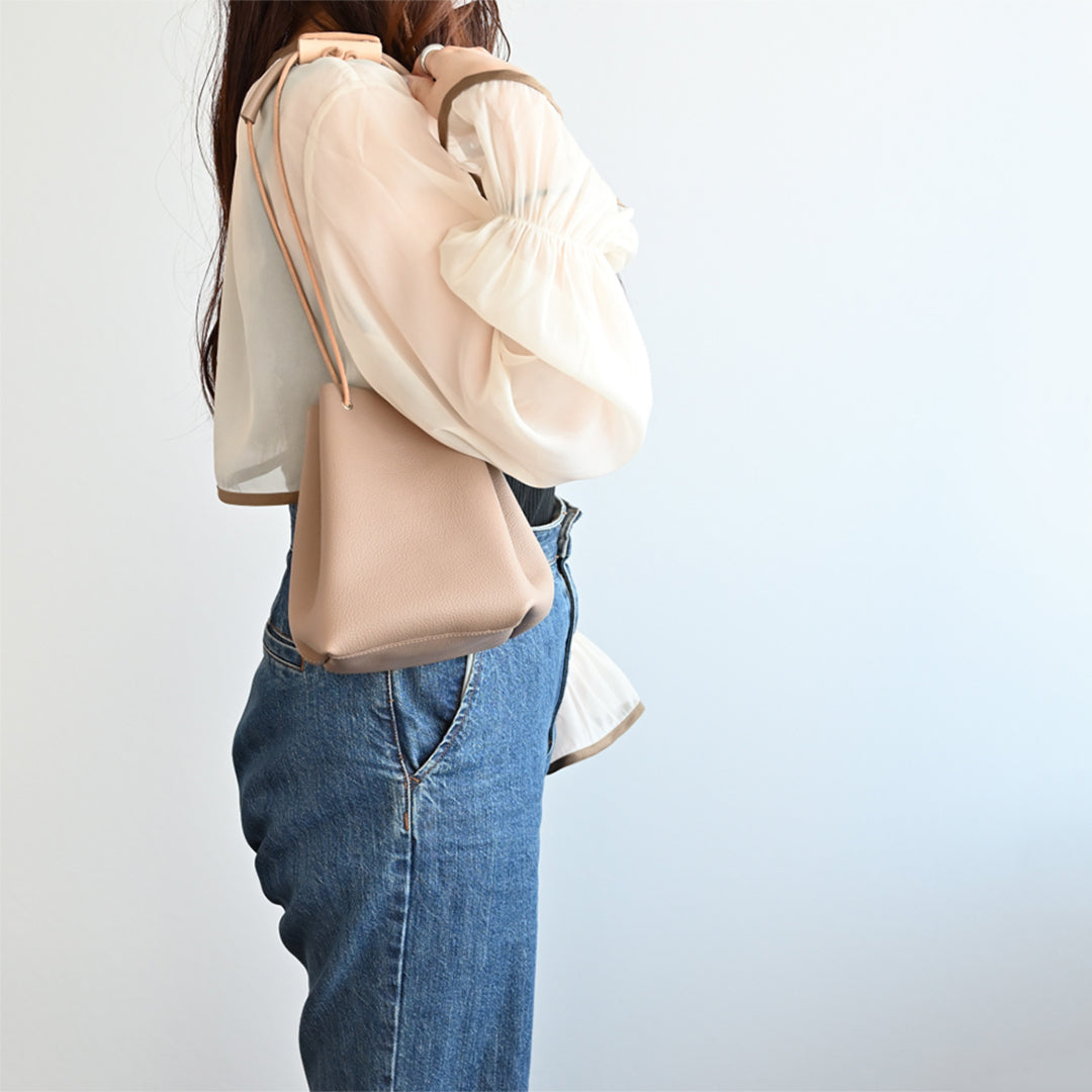 姫路レザー シュリンクレザー 巾着バッグ