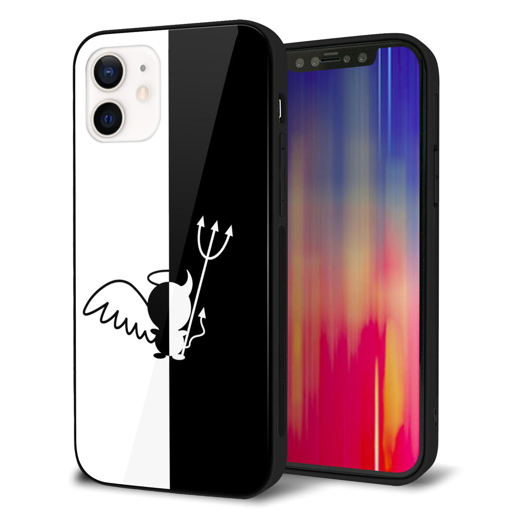 iPhone12 強化ガラス＆TPUスマホケース ガラプリ【027 ハーフデビット】